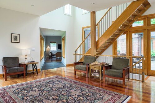 A Restored Schoolhouse With Movie Theater, Firepit, and Pool