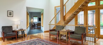 A Restored Schoolhouse With Movie Theater, Firepit, and Pool