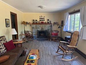 Fireplace - The Atwood Lodge | Secluded Cabin in Curran MI (Hubbard Lake)