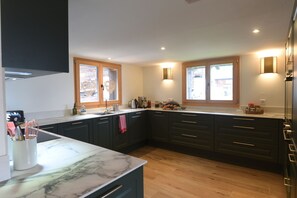 Fridge, oven, stovetop, dishwasher