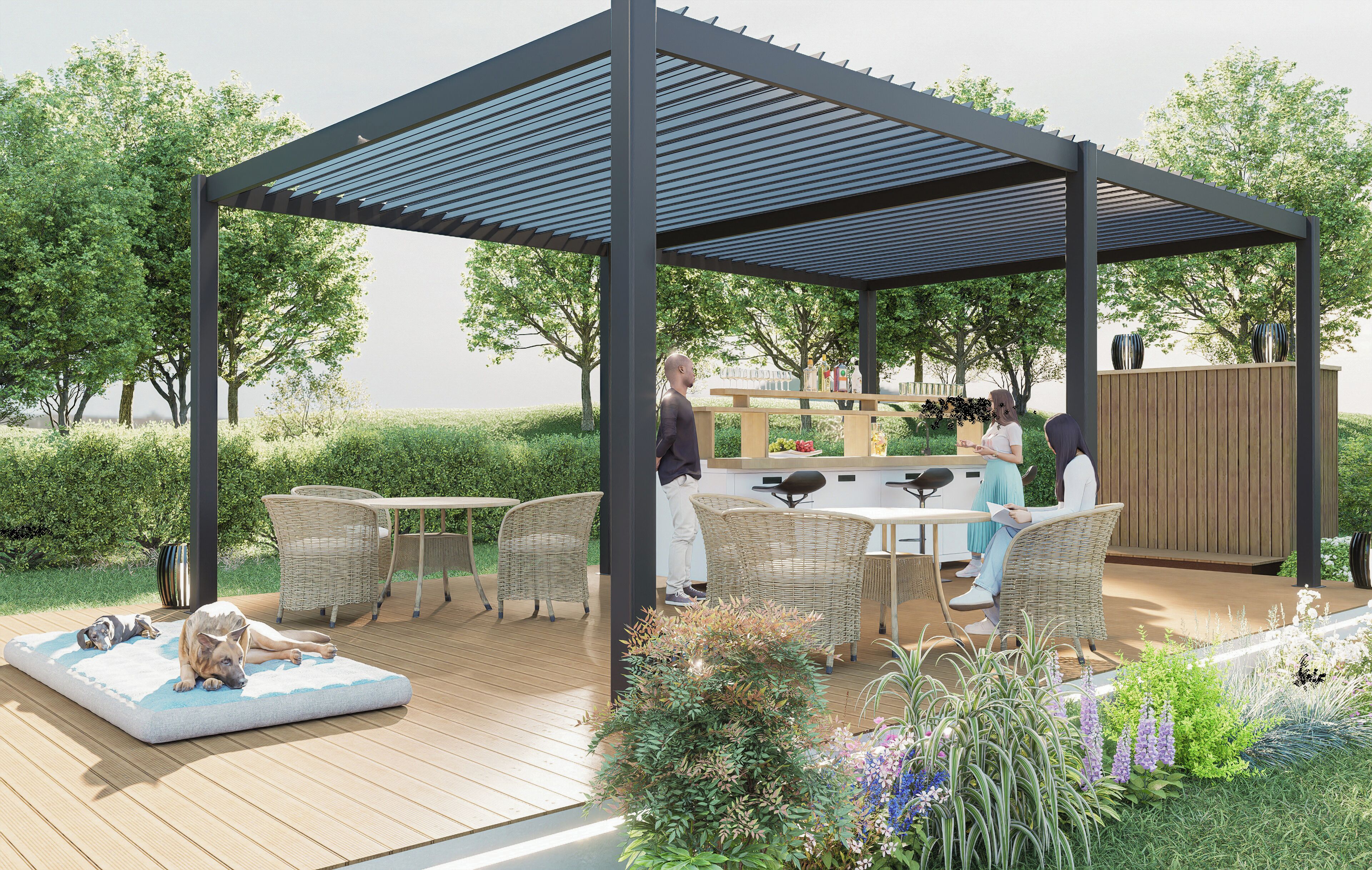 Spa-Außenbereich, Körperbehandlungen, Tiefengewebe-Massagen