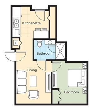 Floor plan - 1Bed/1Bath Desert Blue Margaritaville! (Las Vegas)