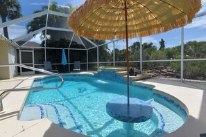 Pool - Charming 3-bedroom house with AC,WiFi and HEATED POOL in welcoming Rotonda West (Rotonda West)