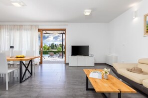 Televisión y chimenea 