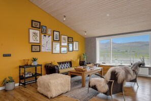 Una televisión, libros, un reproductor estéreo