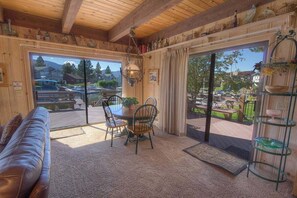 TV, fireplace, DVD player, books
