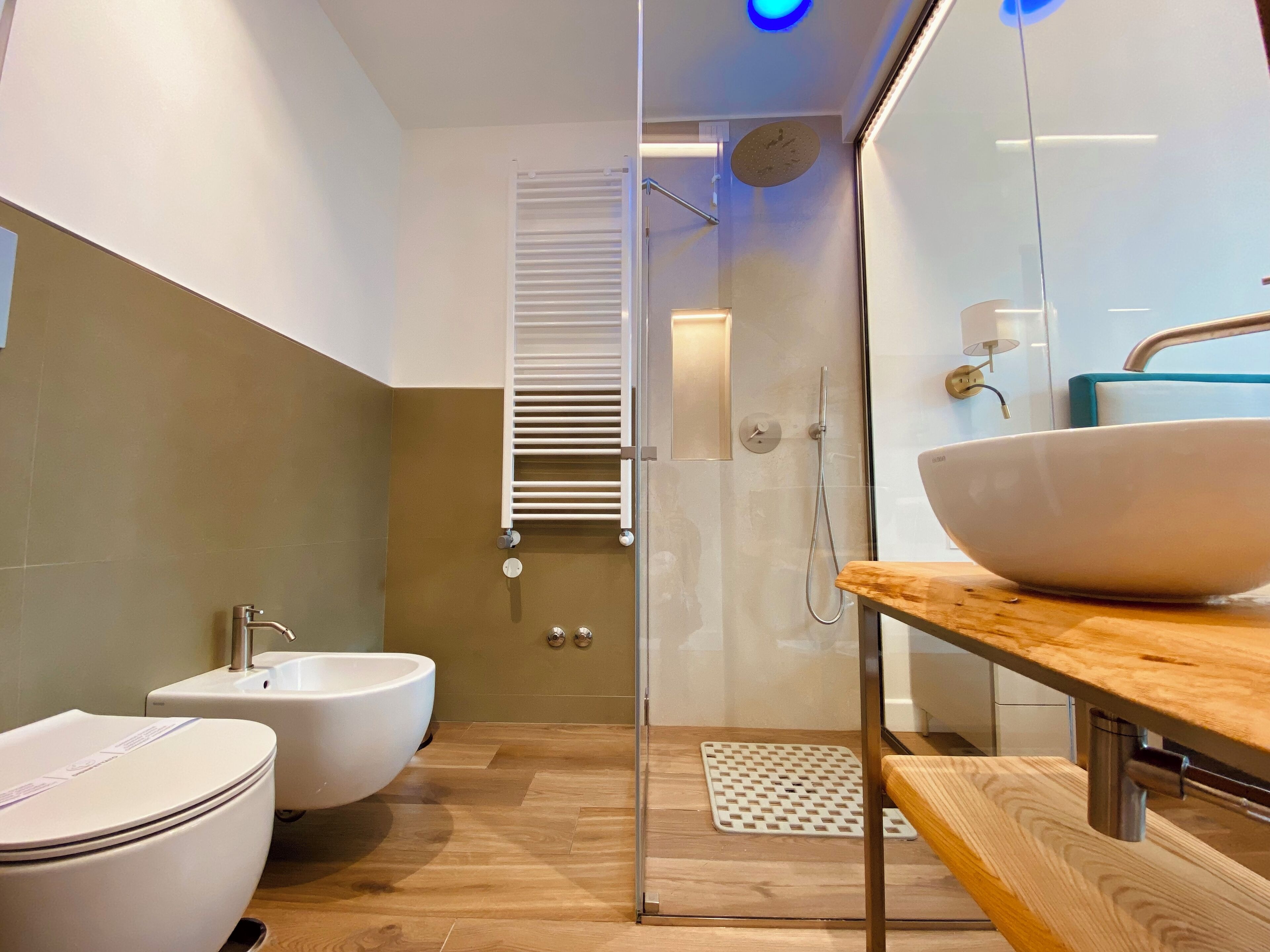 Shower, eco-friendly toiletries, hair dryer, bidet