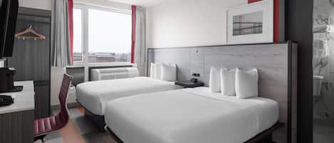 Room, 2 Double Beds, Non Smoking | Iron/ironing board, free WiFi