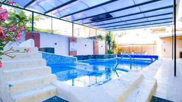 Indoor pool, a heated pool