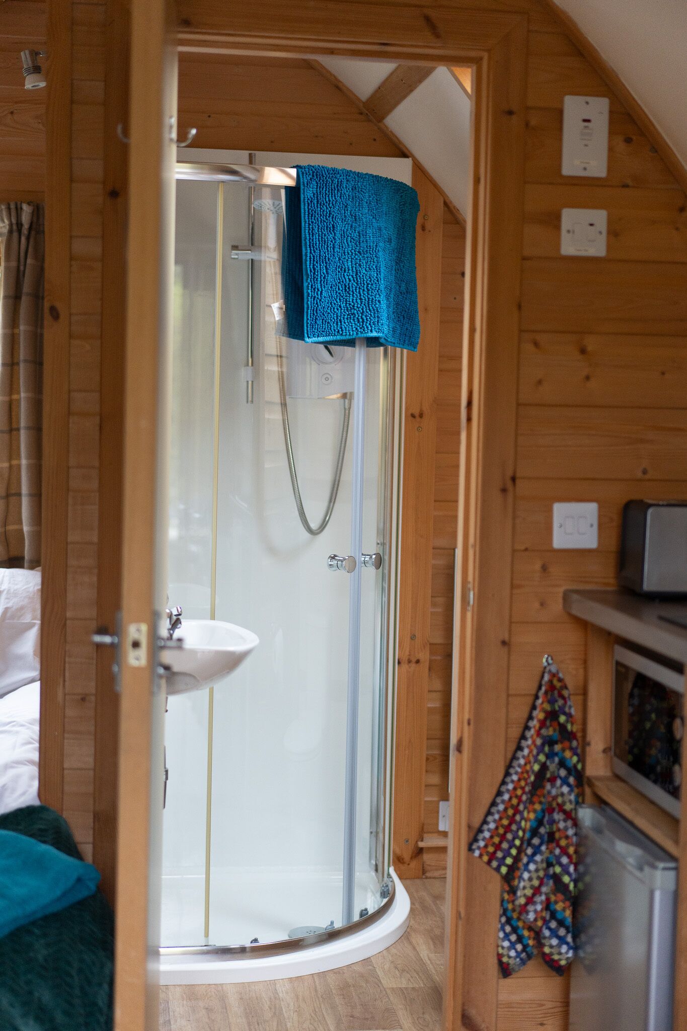 Shower, soap, toilet paper