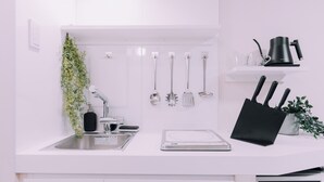 Apartment, 1 Bedroom, Non Smoking | Private kitchenette | Mini-fridge, microwave, stovetop, cookware/dishes/utensils - Minimalist Loft 301 (Osaka)