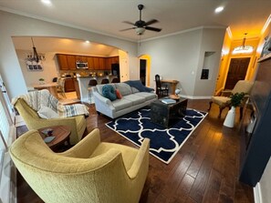 TV, fireplace - Cypress Moss Retreat in Legacy 4BR 2BA (Bossier City)