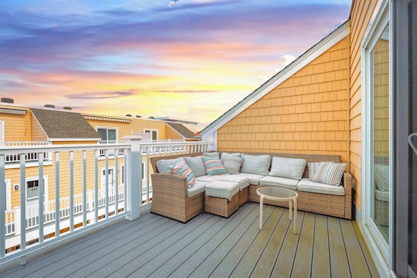 Comfy sectional located on the upstairs balcony!