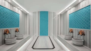 Behandlingsrum til par, sauna, hot stone-massage, svensk massage