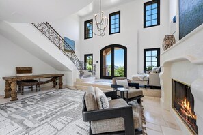 TV, fireplace, offices