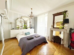 1 bedroom, iron/ironing board, bed sheets