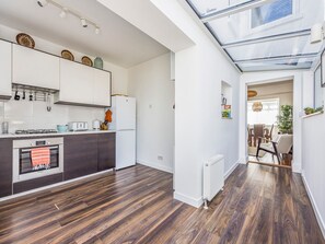 Fridge, microwave, oven, toaster