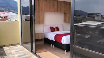 1 bedroom, desk, laptop workspace, iron/ironing board