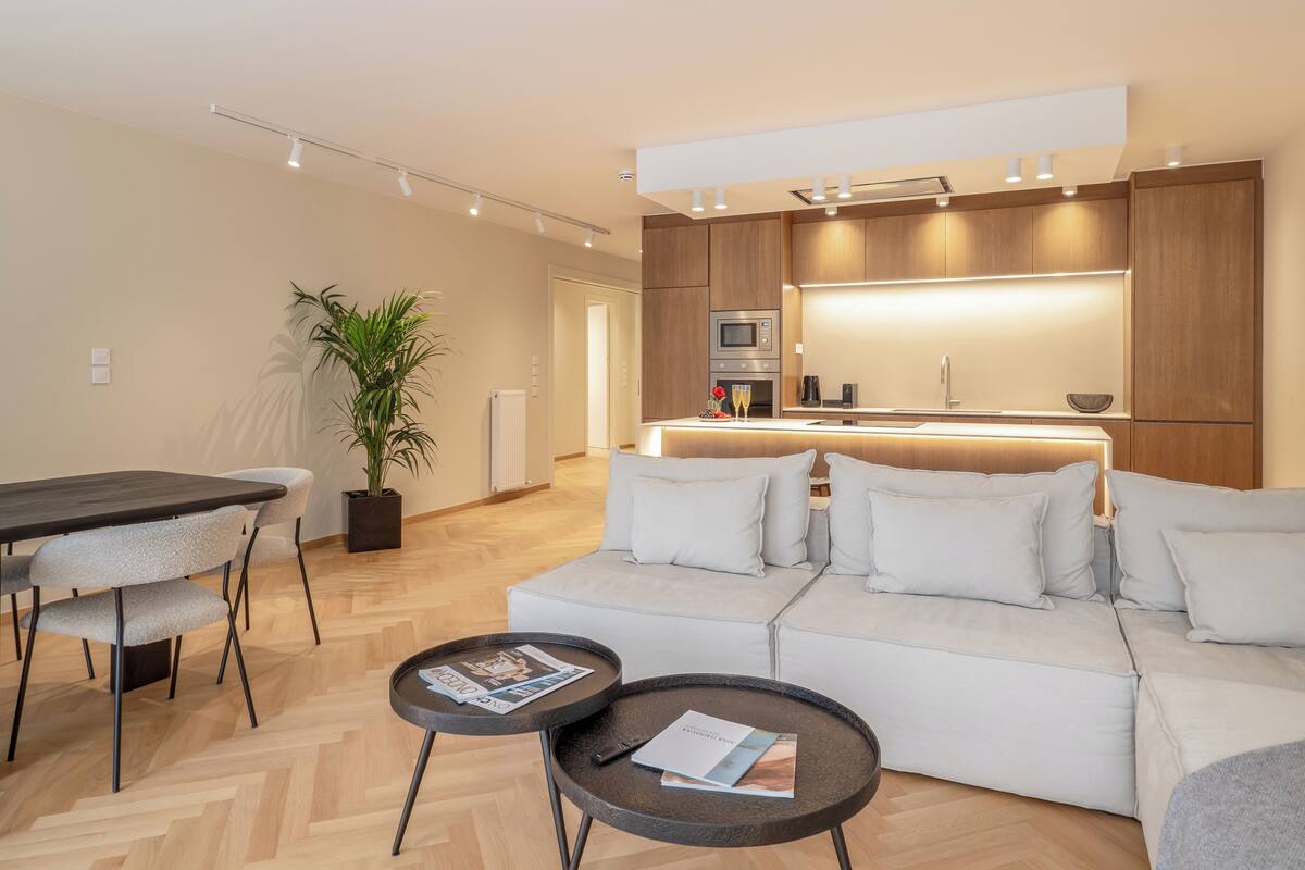 Superior Apartment | Living area | 42-inch Smart TV with satellite channels, Netflix, streaming services