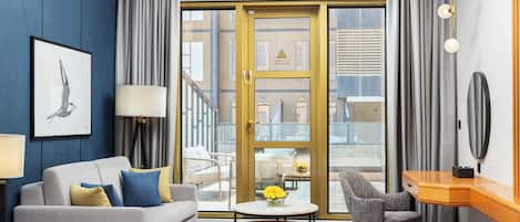 Free minibar items, in-room safe, desk, laptop workspace