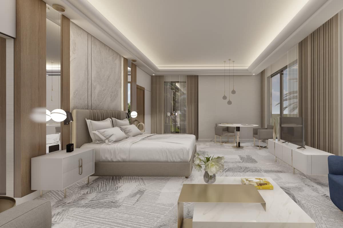 Suite, 1 Bedroom, Kitchenette (Meeting Area) | Free minibar items, in-room safe, desk, laptop workspace