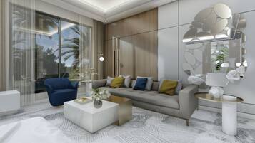 Free minibar items, in-room safe, desk, laptop workspace