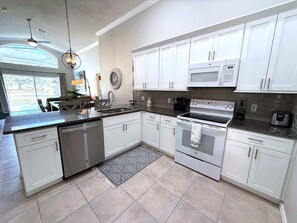 House, Multiple Beds, Pool Access, Pool View | Private kitchen | Coffee/tea maker, electric kettle - Updated Southern Dunes Golf Villa, Spa, Updated! (Haines City)