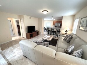 House, Multiple Beds, Pool Access, Golf View | Living area - Stunning Villa With Golf Course Views (Haines City)