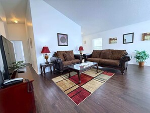 Villa, Multiple Beds, Pool Access, Pool View | Living area