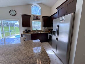 House, Multiple Beds, Kitchen, Pool View | Private kitchen