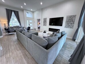 Ferienhaus, Mehrere Betten, Poolzugang, Poolblick | Wohnbereich
