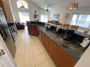 House, Multiple Beds, Pool Access, Pool View | Private kitchen | Stovetop
