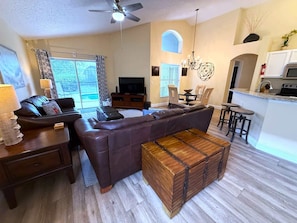 Living area - Private Pool Villa, Southern Dunes, Loads of Upgrades (Haines City)