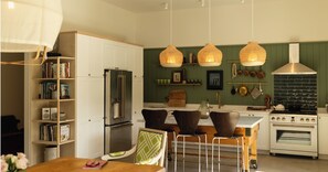 Fridge, oven, stovetop, dishwasher