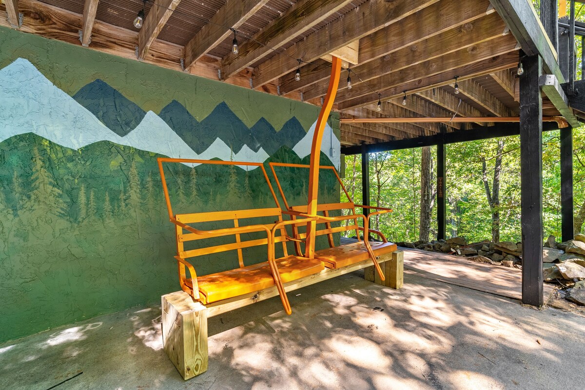 Photo 60 of Christmas Decor, Walk to the Smokies! Hike, King Beds, Hot tub, Dogs, Game Room