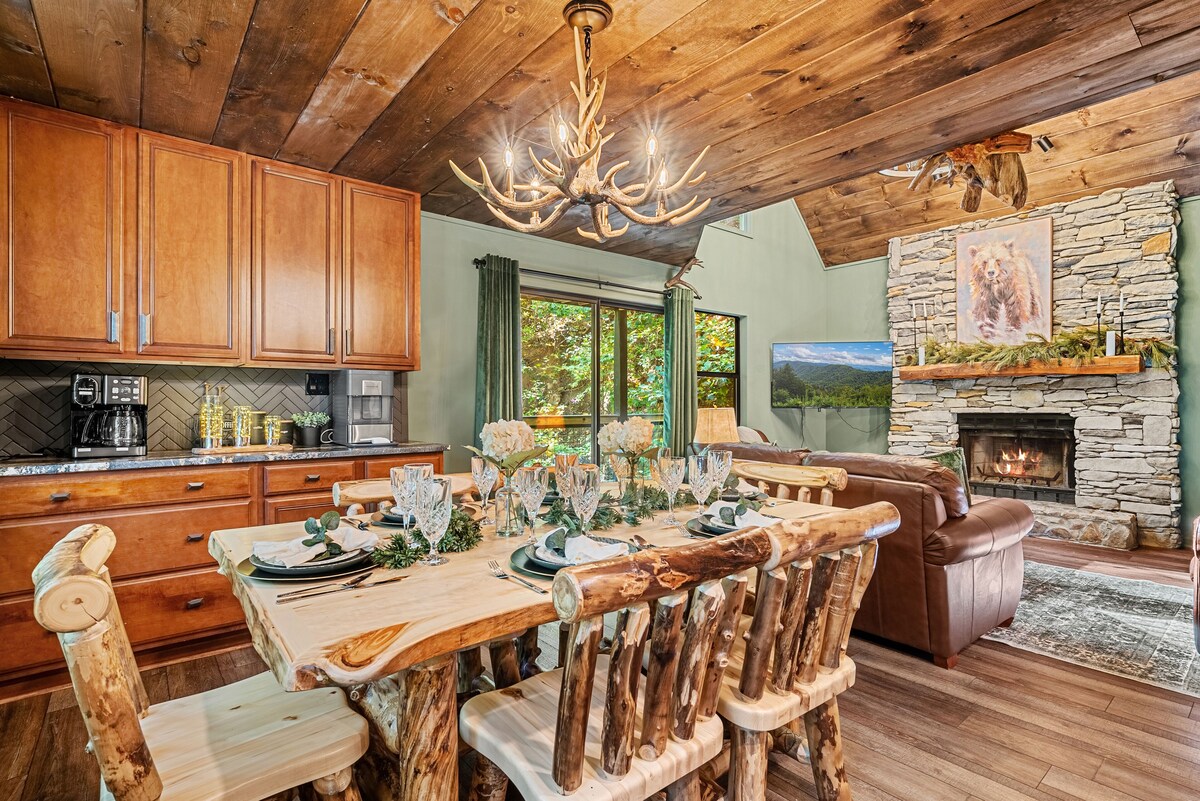 Photo 47 of Christmas Decor, Walk to the Smokies! Hike, King Beds, Hot tub, Dogs, Game Room