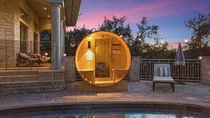 Piscine extérieure, piscine chauffée