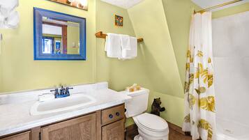 Een douche, een haardroger, handdoeken