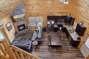 Smart TV, fireplace, video games
