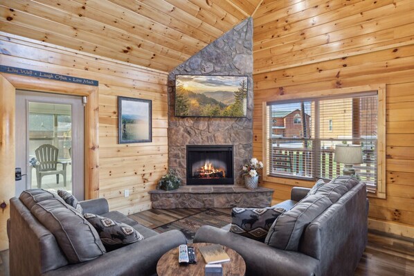 Smart TV, fireplace, video games