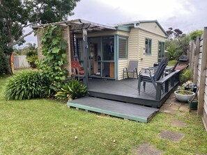 Terrace/patio - Back to Basics at Iconic Wharekaho Bay (Simpsons Beach) Whitianga (Wharekaho)