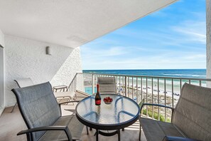 Outdoor dining - New Listing!  Beautiful Gulf Views!  Beach Service included! (Miramar Beach)