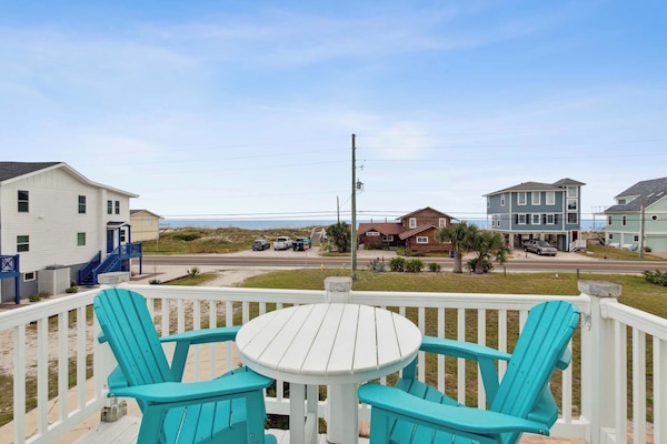 Patio from bedroom 1, beach access directly across the street