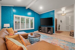 TV, foosball, offices