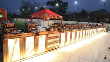 Outdoor banquet area