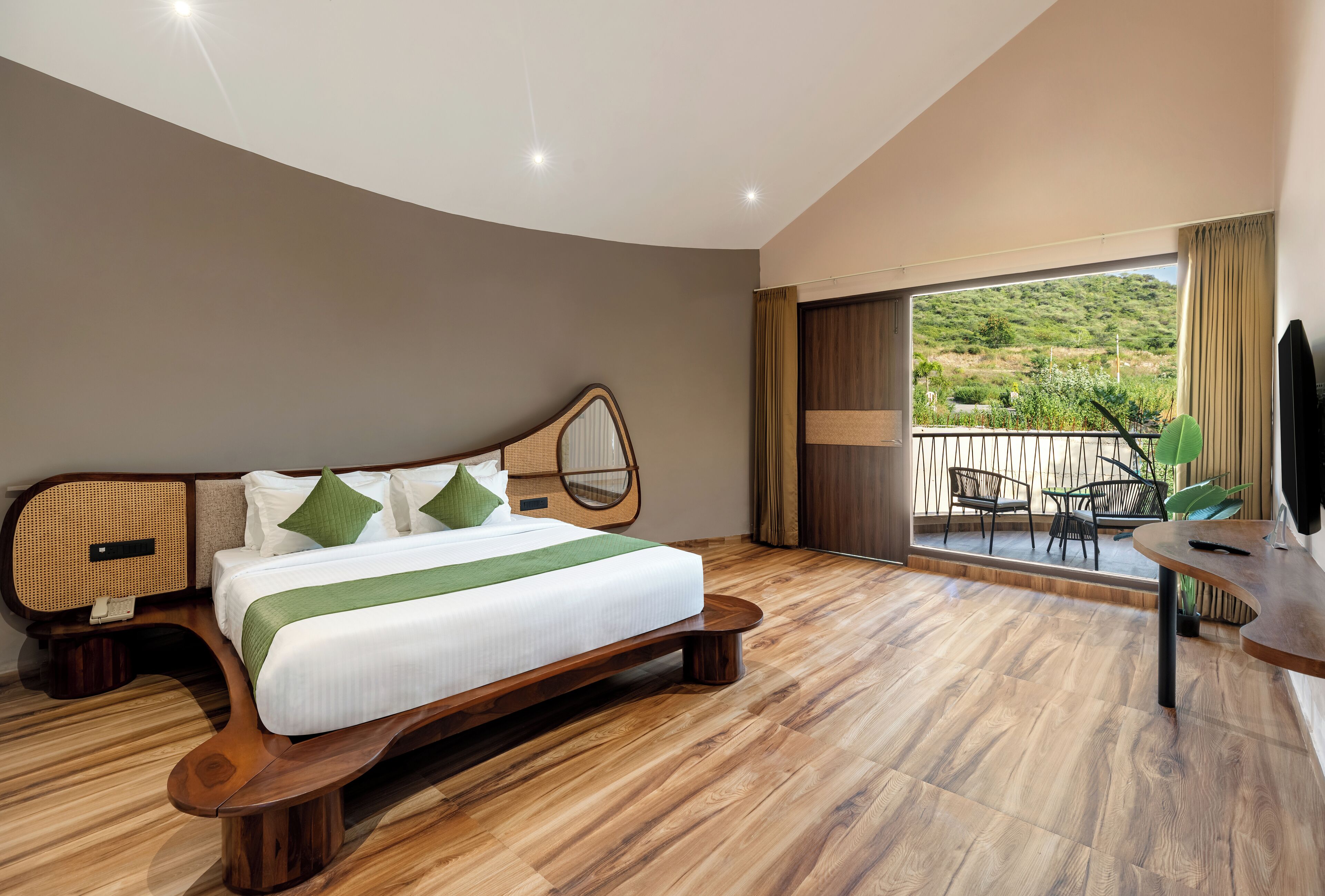 Classic Double Room, Balcony, Pool View | Desk, laptop workspace, free WiFi