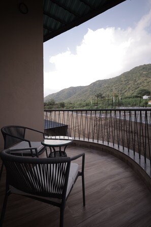 Classic Double Room, Balcony, Pool View | Terrace/patio