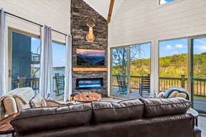 TV, fireplace, video games, offices