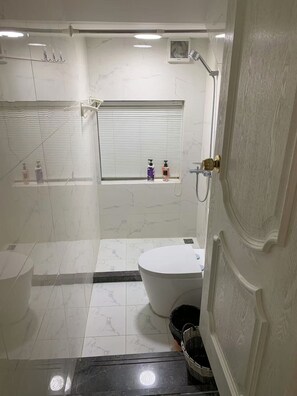 Towels, soap, toilet paper