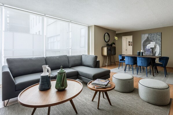 Apartment | Living area - Polanco Stay - 3br- Parking- Laundry- Elevator (Mexico City)